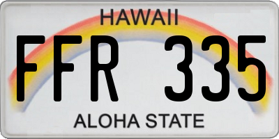 HI license plate FFR335