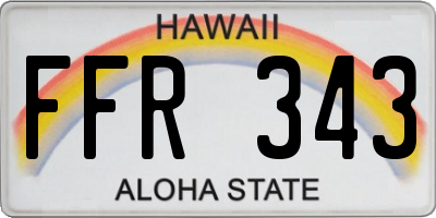 HI license plate FFR343