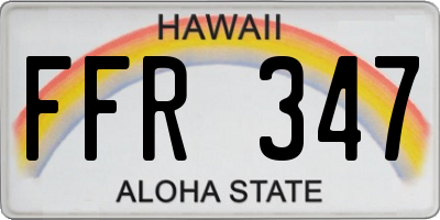 HI license plate FFR347