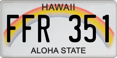 HI license plate FFR351