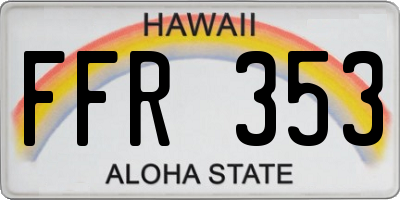 HI license plate FFR353