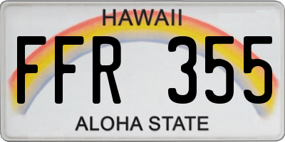 HI license plate FFR355