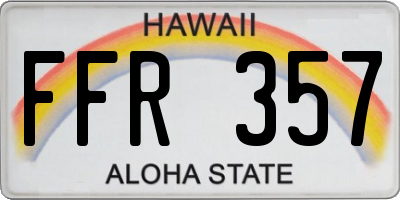 HI license plate FFR357