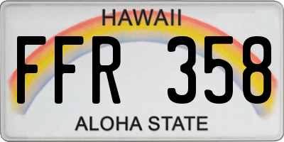 HI license plate FFR358
