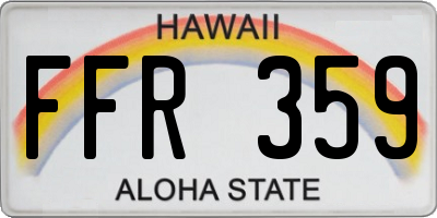 HI license plate FFR359