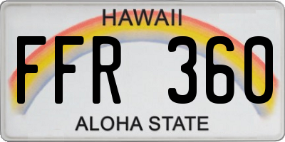 HI license plate FFR360