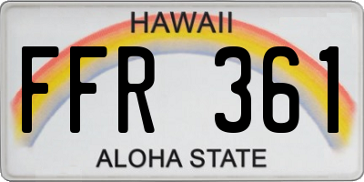 HI license plate FFR361