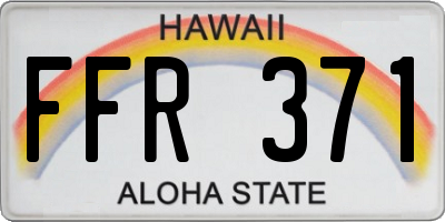 HI license plate FFR371