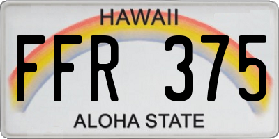 HI license plate FFR375
