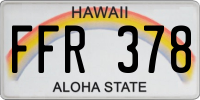 HI license plate FFR378