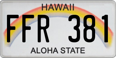 HI license plate FFR381