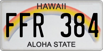 HI license plate FFR384