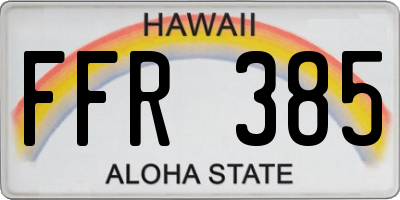 HI license plate FFR385