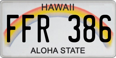 HI license plate FFR386