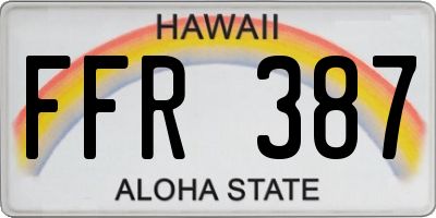 HI license plate FFR387