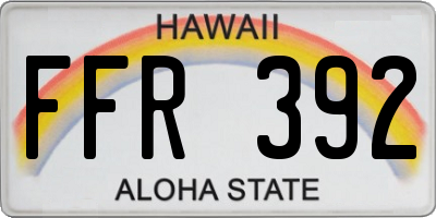 HI license plate FFR392
