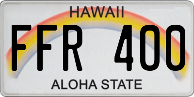 HI license plate FFR400