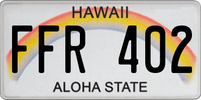 HI license plate FFR402