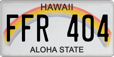 HI license plate FFR404