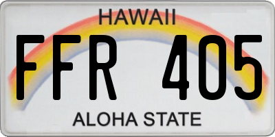 HI license plate FFR405