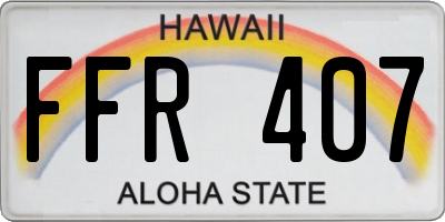 HI license plate FFR407