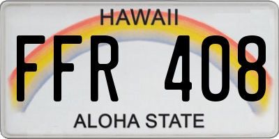 HI license plate FFR408