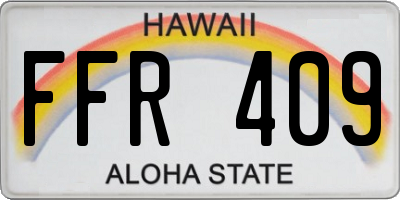 HI license plate FFR409