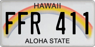 HI license plate FFR411