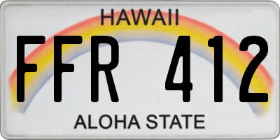 HI license plate FFR412
