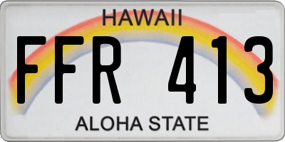 HI license plate FFR413