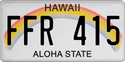 HI license plate FFR415