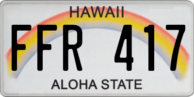 HI license plate FFR417