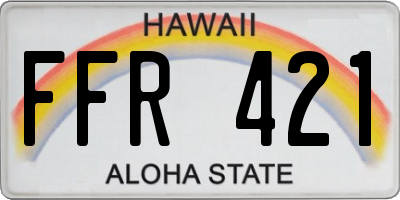 HI license plate FFR421
