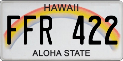 HI license plate FFR422