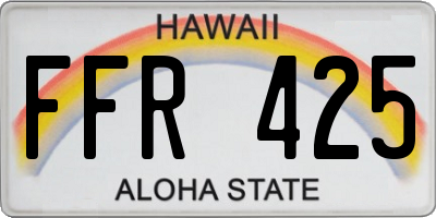 HI license plate FFR425