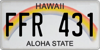 HI license plate FFR431