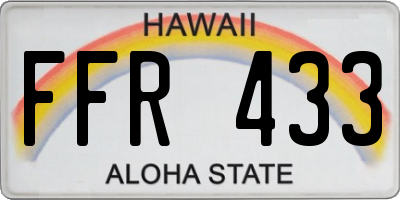 HI license plate FFR433