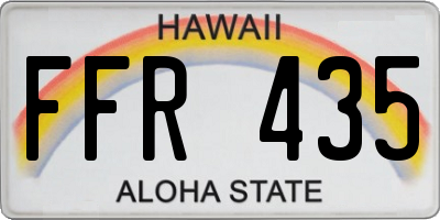 HI license plate FFR435