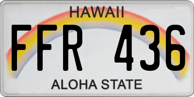 HI license plate FFR436