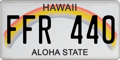 HI license plate FFR440
