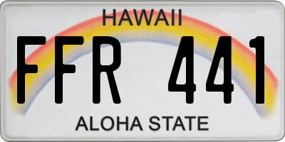 HI license plate FFR441