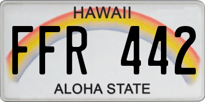 HI license plate FFR442