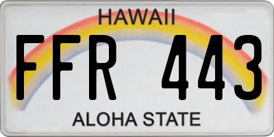 HI license plate FFR443