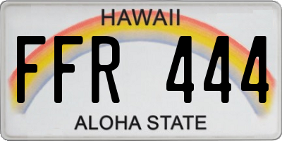 HI license plate FFR444