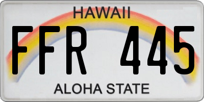 HI license plate FFR445