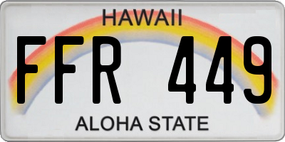 HI license plate FFR449