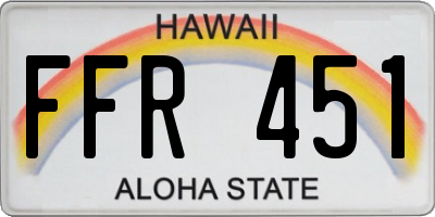 HI license plate FFR451