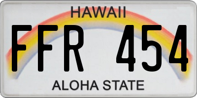 HI license plate FFR454