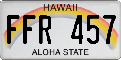 HI license plate FFR457