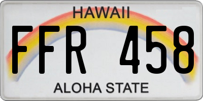 HI license plate FFR458